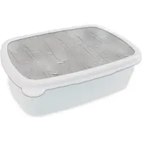 MuchoWow Broodtrommel Wit - Lunchbox - Brooddoos - Verf - Patronen - Grijs - 18x12x6 cm - Volwassenen