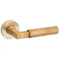 Artitec Deurkruk op rond rozet Bauhaus/Vivo Messing antiek