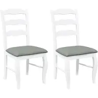 vidaXL Eetkamerstoelen met kussens 2 stuks wit massief hout rubber