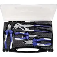 Promat /Tecwerk Set tangen | inhoud: 4-delig | verchroomd | kunststof koffer - 4000810814