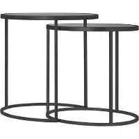 Riverdale Bijzettafel Romy Zwart 50 cm (set van 2)