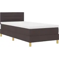 vidaXL LED Box Spring Bed met hoofdeinde Donkerbruin 90 x 190 cm Stof