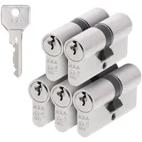 Axa Security SKG** dubbele veiligheidscilinder gelijksluitend (5x) 30-30 mm - vernikkeld