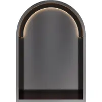 Hotbath &More BOW30L inbouwnis toogmodel 30x45x10cm met verlichting geborsteld zwart PVD