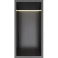 Hotbath &MORE Inbouwnis 30x15x10cm met LED IP44 Geborsteld Zwart PVD