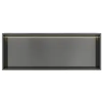 Hotbath &More BOX080L inbouwnis 30x80x10cm met verlichting geborsteld gunmetal PVD