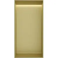 Hotbath &More BOX015FL inbouwnis 30x15x10cm zonder frame met verlichting geborsteld messing PVD
