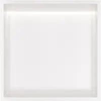 Hotbath &More Inbouwnis 30x30x10cm - Met Frame - LED Verlichting - Mat Wit - RVS - Vierkant - Accessoires, Inbouw/opbouw nissen - 8721264694966