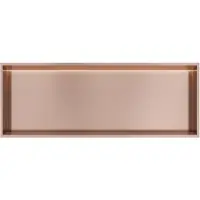 Hotbath &More Inbouwnis 30x80x10cm - Met Frame - LED Verlichting - Geborsteld Koper PVD - RVS - Rechthoekig - Accessoires, Inbouw/opbouw nissen - 8721264695123