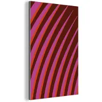 MuchoWow Aluminium schilderij 120x180 cm - Wanddecoratie metaal - Lijnen - Rood - Beweging - Metalen muurdecoratie woonkamer - Decoratie industrieel - Foto op dibond - Industriële accessoires slaapkamer