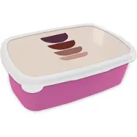 MuchoWow Broodtrommel Roze - Lunchbox Harmonieus - Symmetrisch - Rood - Brooddoos 18x12x6 cm - Brood lunch box - Broodtrommels voor kinderen en volwassenen