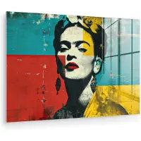 MuchoWow Glasschilderij 180x120 cm - Schilderij acrylglas - Bloemen - Felle kleuren - Grafisch - Modern - Foto op glas - Muurdecoratie woonkamer - Wanddecoratie slaapkamer - Schilderijen