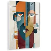 MuchoWow Glasschilderij 120x160 cm - Schilderij acrylglas - Geometrisch - Strakke vormen - Kleurrijk - Foto op glas - Muurdecoratie woonkamer - Wanddecoratie slaapkamer - Schilderijen
