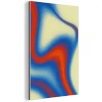 MuchoWow Aluminium schilderij 120x180 cm - Wanddecoratie metaal - Golven - Kleurrijk - Abstract - Metalen muurdecoratie woonkamer - Decoratie industrieel - Foto op dibond - Industriële accessoires slaapkamer
