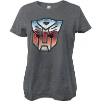 Transformers Distressed Autobot Shield Girly Tee Damen T-Shirt Dark/Heather-M