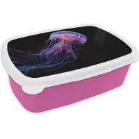 MuchoWow Broodtrommel Roze - Lunchbox Kwal - Doorzichtig - Roze - Tentakels - Brooddoos 18x12x6 cm - Brood lunch box - Broodtrommels voor kinderen en volwassenen