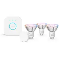 Philips Hue White & Color Ambiance Essential Starter Kit: 3 Slimme Gu10 Slimme Lampen (345 Lm) + Smart Button