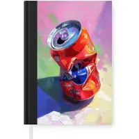 MuchoWow Notitieboek - Schrijfboek - Frisdrank - Blik - Paars - Notitieboekje klein - A5 formaat - Schrijfblok