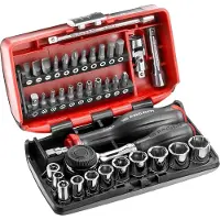 Facom doppendoos 6-kant met ratel met draaiend heft 1/4" - inch - R.360NANO-U1