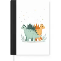 MuchoWow Notitieboek - Schrijfboek - Planten - Sterren - Dinosaurussen - Oranje - Notitieboekje klein - A5 formaat - Schrijfblok