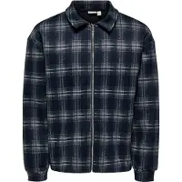 Only & Sons Overhemd 'ONSHENDON' nachtblauw / grijs / wit