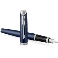 Parker IM-vulpen | Matblauw | Fijne penpunt met blauwe inktnavulling | Geschenkverpakking