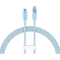 Baseus Explorer USB-C Kabel 100W PD, Temperatuur Sensor, 1m Blauw
