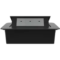 Livolo Stekkerdoos | Pop-Up | Zwart | 3-Voudige USB-C Oplader | Push Inbouw
