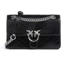 Pinko Schoudertas 'Sac Rabat Love One Light Mini Vitello Wr Noir' zwart