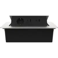 Livolo Stekkerdoos | Pop-Up | Zilver | 3 | Push | Inbouw | Dubbele USB/USB-C