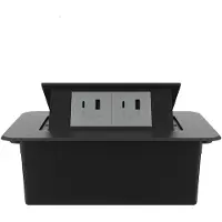 Livolo  | Zwart | 2 | Pop-Up Stekkerdoos | Push | Inbouw | +