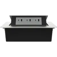Livolo Stekkerdoos | Pop-Up | Zilver | Push | Inbouw | USB & USB-C | Grijs