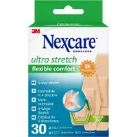 3M Nexcare Ultra Stretch Comfort Flexible Pleisters | 4-Way stretch | Gewatteerd | Ademend | 3 Maten 30 St Pleister