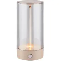 Briloner Wiggle - Oplaadbare Tafellamp - met magnetische lichtdraad - dimbaar en pulserend - warm wit licht - voor binnen en buiten - beige - Ø7 x 14,5 cm