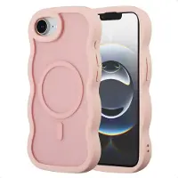 Selencia Wavy Backcover met MagSafe voor de Apple iPhone 17e / 16e - Soft Pink