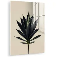 MuchoWow Glasschilderij 120x160 cm - Schilderij acrylglas - Agaveplant - Symmetrisch - Groen - Foto op glas - Muurdecoratie woonkamer - Wanddecoratie slaapkamer - Schilderijen