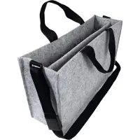 Sigel Laptoptas Desk Sharing Bag Classic L, voor laptops tot 17,3″, 2 grote en 5 kleine vakken, handgrepen, schouderriem, synthetisch vilt lichtgrijs