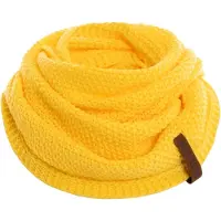 Knit Factory Coco Gebreide Colsjaal - Ronde Sjaal - Nekwarmer - Wollen Sjaal - Gele Colsjaal - Dames sjaal - Heren sjaal - Unisex - Canario Yellow - One Size