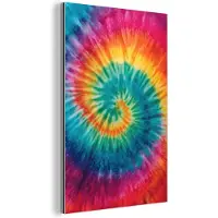 MuchoWow Aluminium schilderij 20x30 cm - Wanddecoratie metaal - Regenboogkleuren - Tie dye - - Metalen muurdecoratie woonkamer - Decoratie industrieel - Foto op dibond - Industriële accessoires slaapkamer