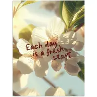 PosterMonkey Poster 30x40 cm - Bloesems - Zonlicht - Quote - Wit - Posters - Kamer decoratie - Wanddecoratie woonkamer - Muurdecoratie slaapkamer