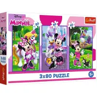 Trefl puzzel Disney Minnie - 3x80 stukjes FSC Mix 70% kinderpuzzel.
