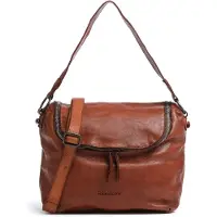 Harold's Leer schoudertas schoudertas Submarine Zipperbag Cognac bruine