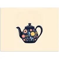 PosterMonkey Poster 160x120 cm - Theepot - Kleurrijk - Bloemen - Posters - Kamer decoratie - Wanddecoratie woonkamer - Muurdecoratie slaapkamer XXL