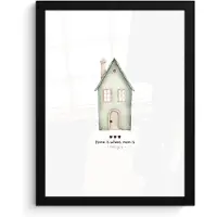PosterMonkey Poster in lijst - Fotolijst 30x40 cm - Posters - Huisje - Groen - Tekst - Liefdevol - Posterlijst zwart - Decoratie - Wanddecoratie woonkamer - Muurdecoratie slaapkamer