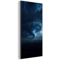 MuchoWow Aluminium schilderij 20x40 cm - Wanddecoratie metaal - Tornado - Duister - Wolken - Metalen muurdecoratie woonkamer - Decoratie industrieel - Foto op dibond - Industriële accessoires slaapkamer