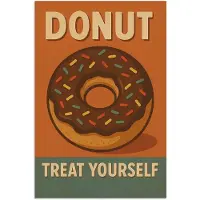 PosterMonkey Poster 80x120 cm - Donut - Spikkels - Kleurrijk - Quote - Posters - Kamer decoratie - Wanddecoratie woonkamer - Muurdecoratie slaapkamer
