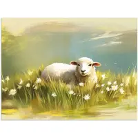 PosterMonkey Poster 160x120 cm - Schaap - Weide - Groen - Posters - Kamer decoratie - Wanddecoratie woonkamer - Muurdecoratie slaapkamer XXL