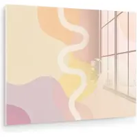 MuchoWow Glasschilderij 40x30 cm - Schilderij acrylglas - Golvende vormen - Abstract - pastel - Foto op glas - Muurdecoratie woonkamer - Wanddecoratie slaapkamer - Schilderijen