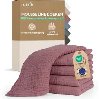 Laleni Hydrofiele Doeken - 100% Katoen - Mousseline - 70x70cm - Oud roze - Set van 5