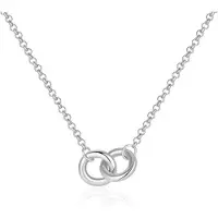 Elenza AMS Elenza Zilveren Ketting met Twee Verweven Cirkelvormen in 925 Sterling Zilver